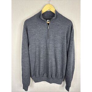 FootJoy 100% Wool Quarter Zip Sweater Gray Men’s XL Lined